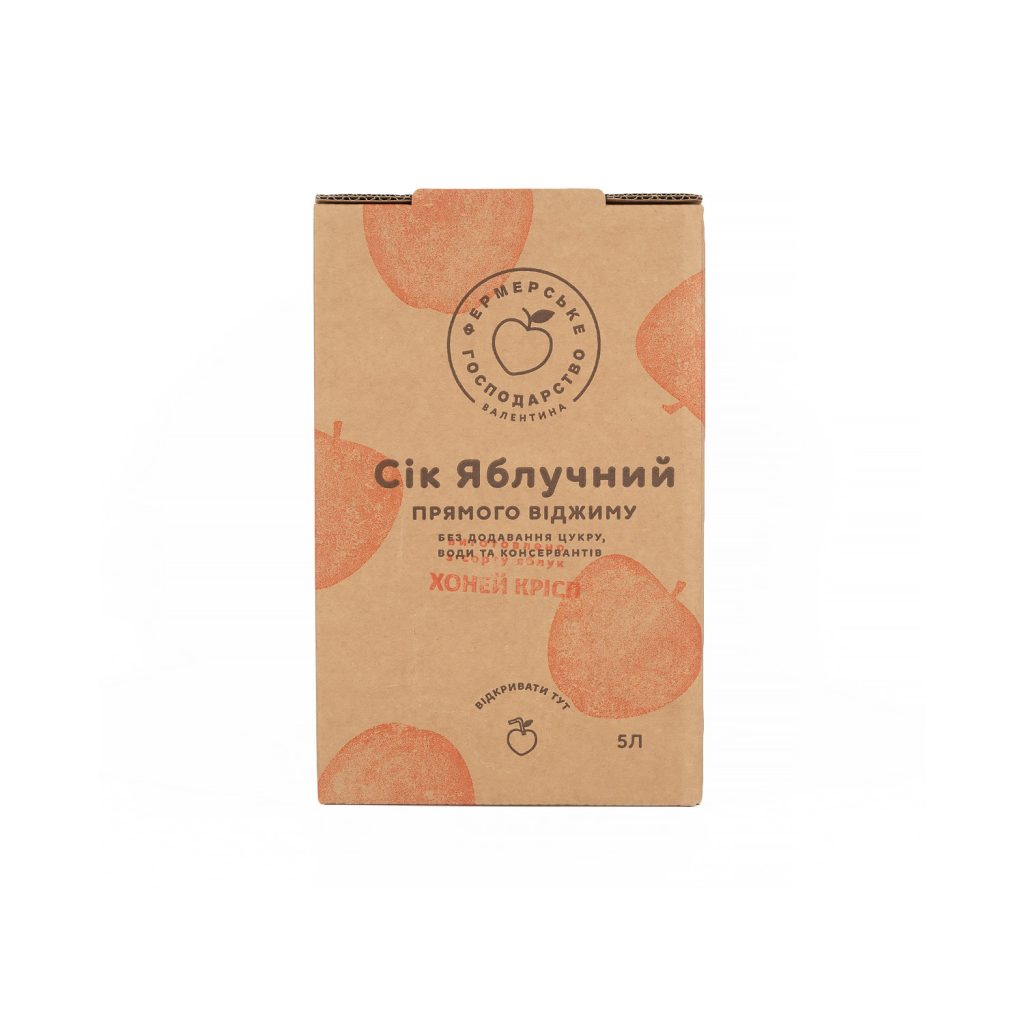 Сік яблучний прямого віджиму ФГ "ВАЛЕНТИНА", 5 л